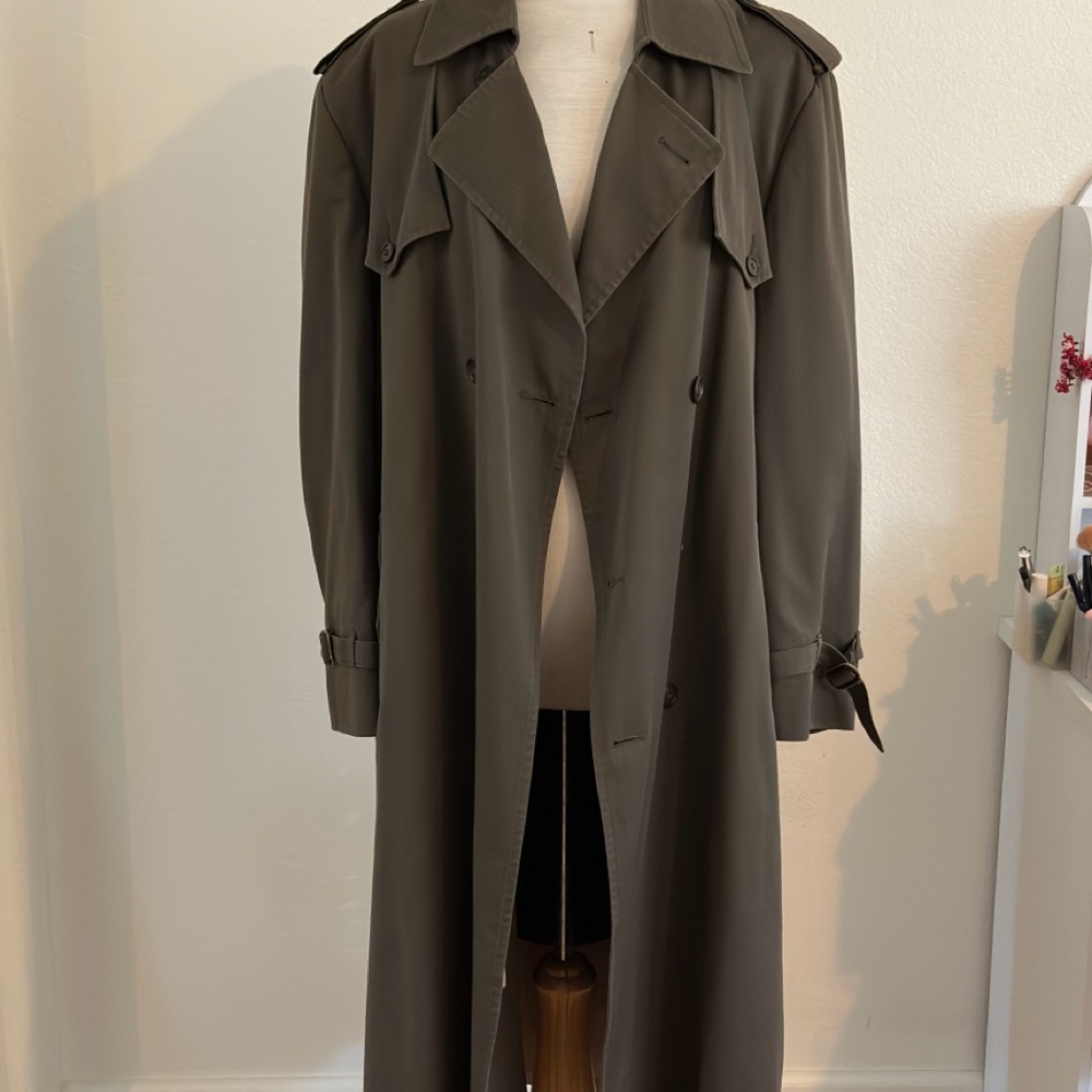 Vintage Mens Christian Dior Monsieur 44R Trench Coat Water Resistant #dior